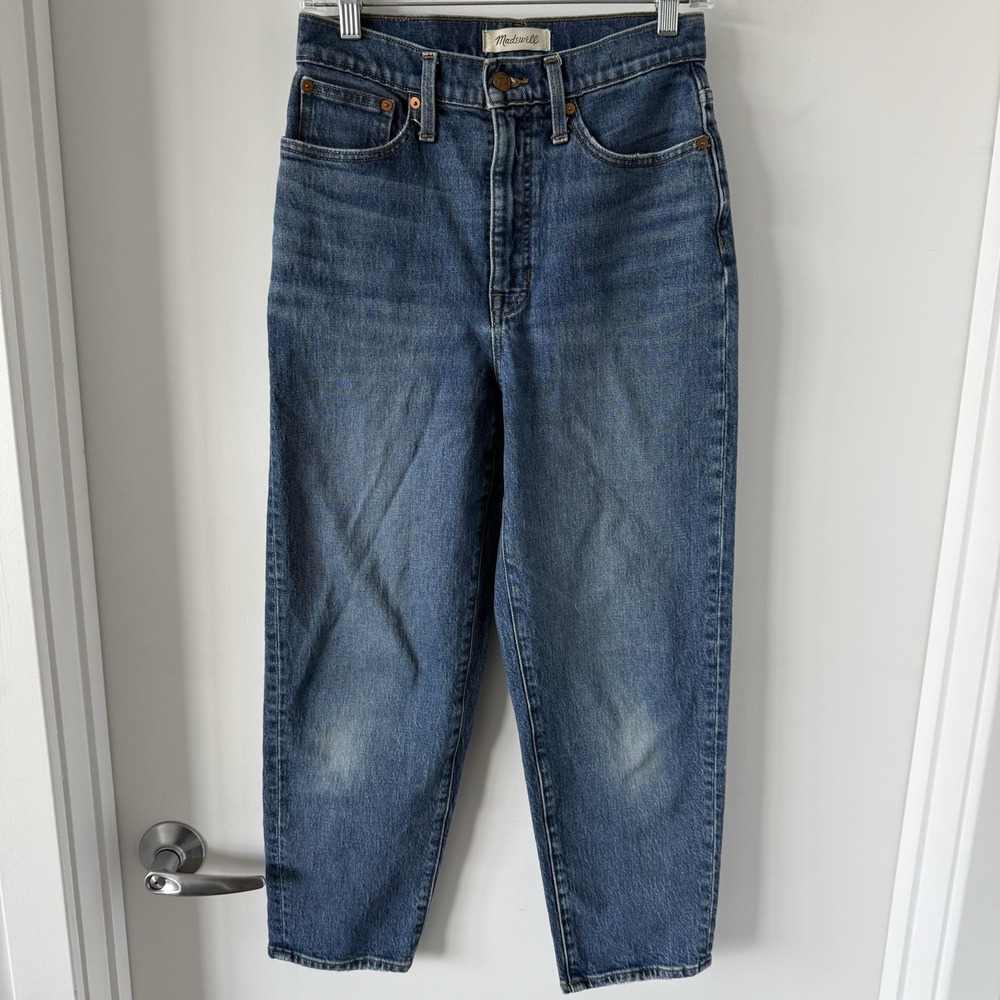 Madewell The Balloon Jean Womens 26 Barrel Leg Med Wash Denim Jeans blue